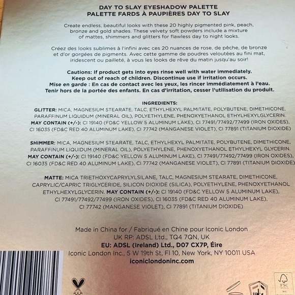 NWT ICONIC London Day to Slay Palette with Gold and Black Accents​​ - Picture 4 of 4